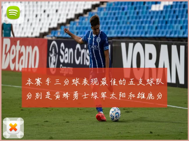 本赛季三分球表现最佳的五支球队分别是黄蜂勇士绿军太阳和雄鹿分析